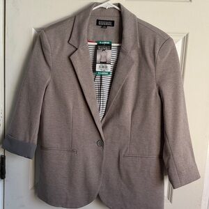 Nicole Miller Heather Gray Blazer with Optional Rolled Sleeves
